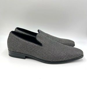 9.5W 9.5 W WIDE Stacy Adams Saville Black Gray Silver Slip On Loafers Shoes‎
